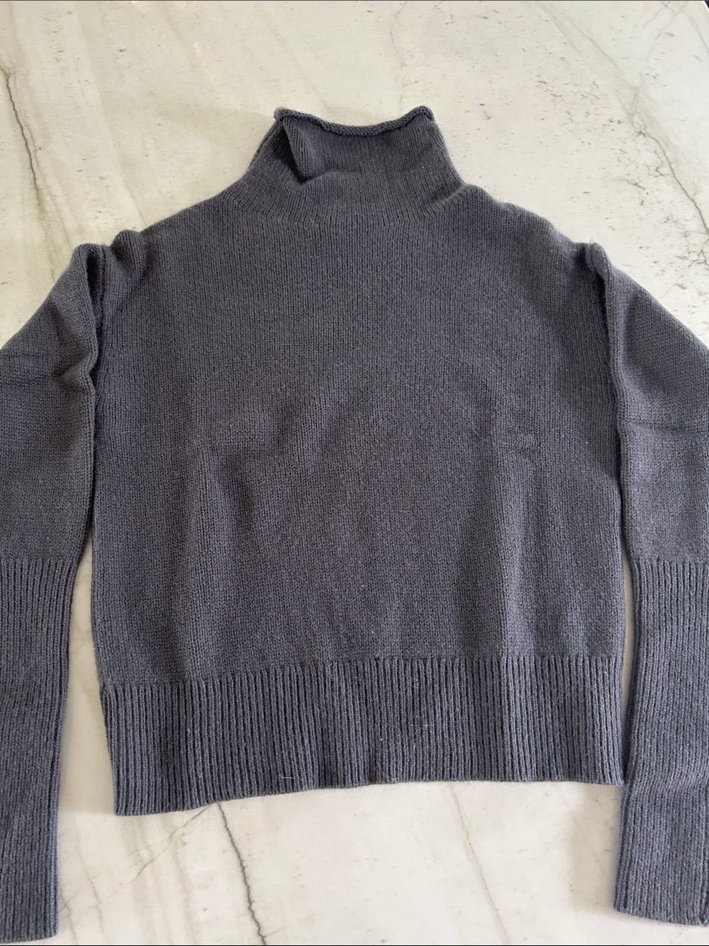 Wilfred Cyprie Cashmere Slate Gray Turtleneck Sweater